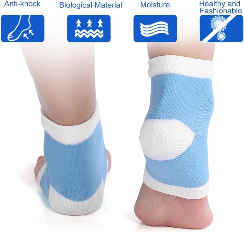 woobles Moisturizing Gel Heel Socks for Dry Cracked Heels, Ventilate Open Toe Socks with Essential Oil for Pain Relief & Rough Skin, Foot Care Gel Moisturizer Socks for Men Women Heel Repair (blue) - Image 3